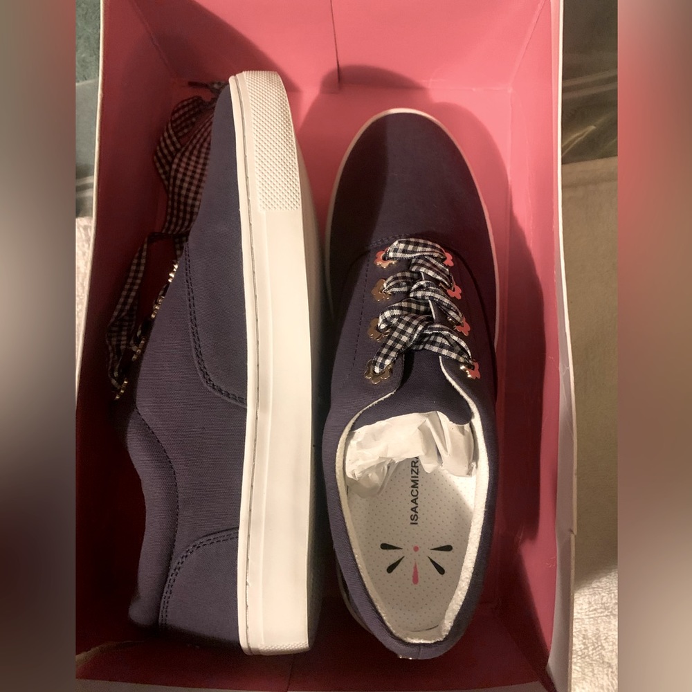 Isaac Mizrahi Live! Canvas Sneakers with Gingham Laces